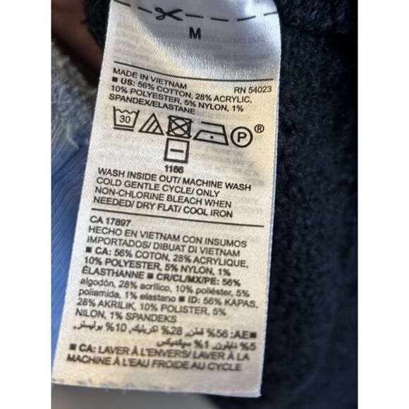 Old Navy Black Crew Neck Sweater Textured Knit Size Medium - Picture 4 of 6